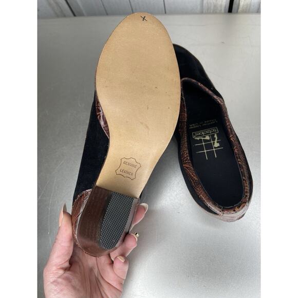 Tic Tac Toes Dance Shoe Women's Black Leather Tooled Swing Made USA Sz 6 - Picture 6 of 6